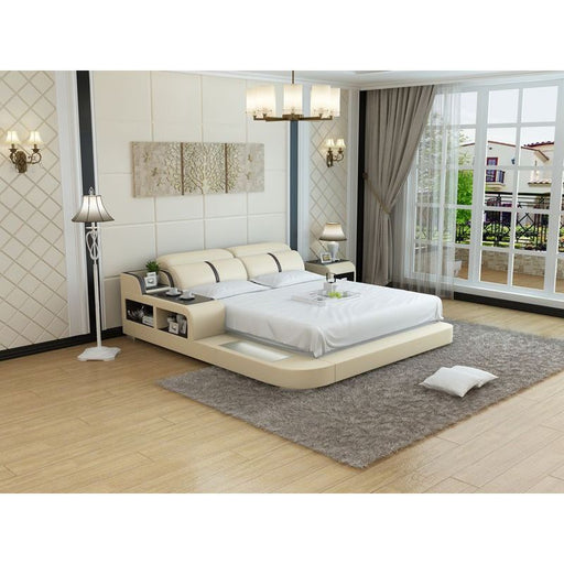 Nasir Leather Bed - Jubilee Furniture