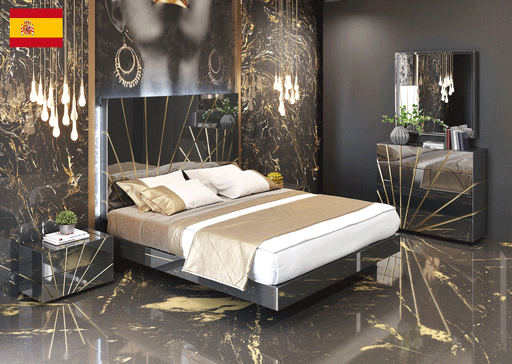 Oro Black Bedroom Comp 2 SET - ESF Furniture