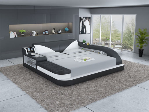 Plaff Leather Bed With Storage - Jubilee Furniture