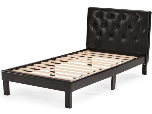 Poundex Faux Leather Youth Size Bed in Black - Poundex