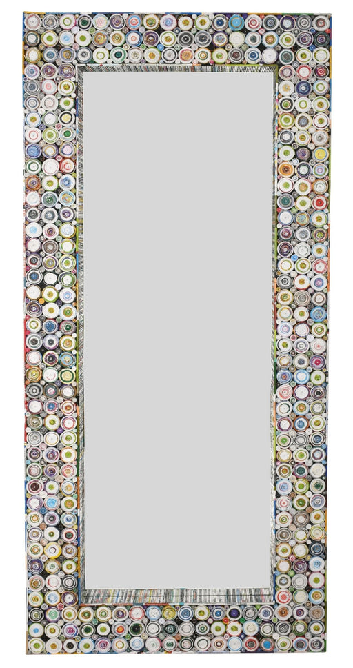 Quilled Large Leaner Coil Art Mirror 36x79 - AFD Home