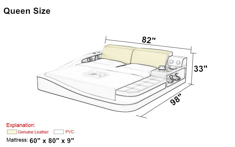 Rebino Leather Bed With Storage - Jubilee Furniture