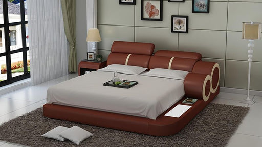 Soleia Leather Bed With Adjustable Headrest - Jubilee Furniture