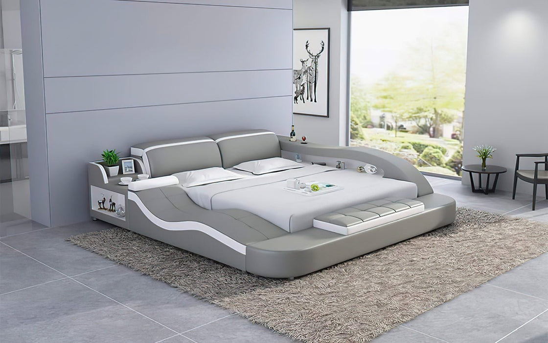Victor Leather Multifunctional Bed with Storage - Jubilee Furniture