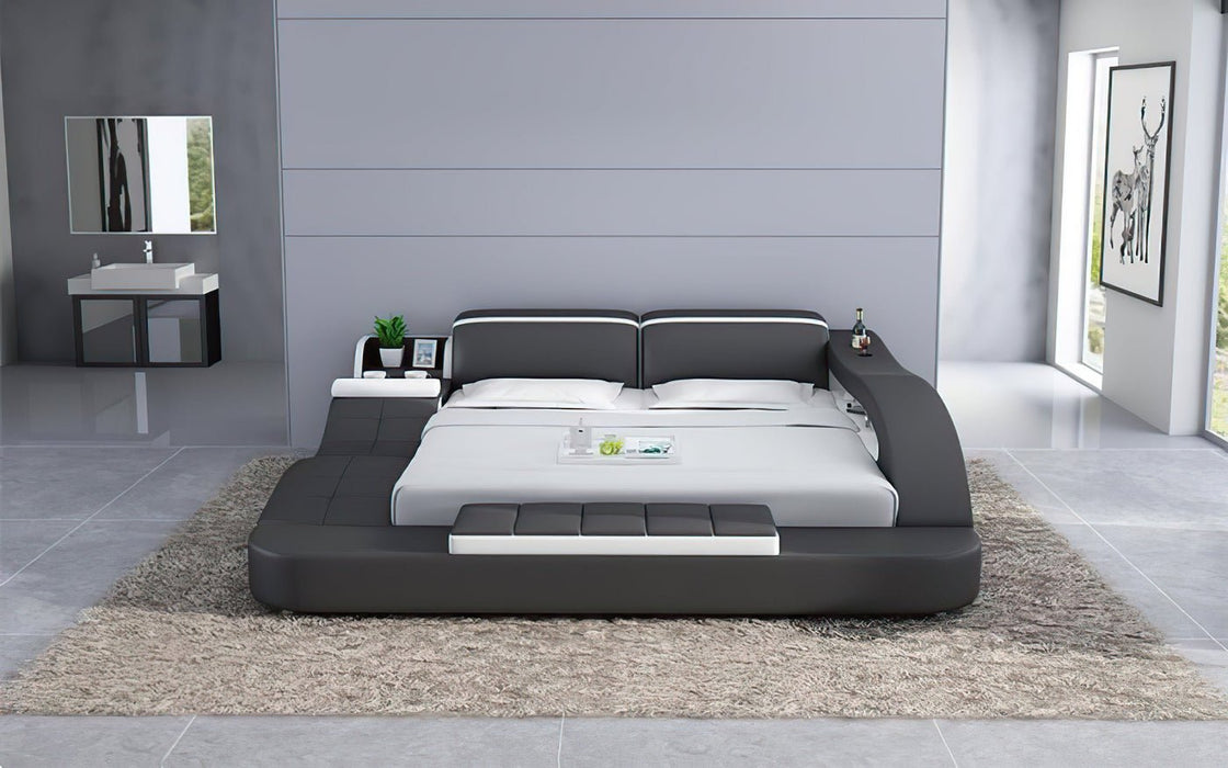 Victor Leather Multifunctional Bed with Storage - Jubilee Furniture