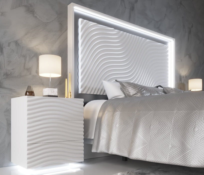 Wave Nightstand White SET - ESF Furniture