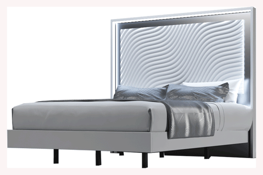Wave Queen size Bed w/ Light - ESF Furniture