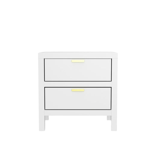 White Carmel 2-Drawer Nightstand - Alpine Furniture