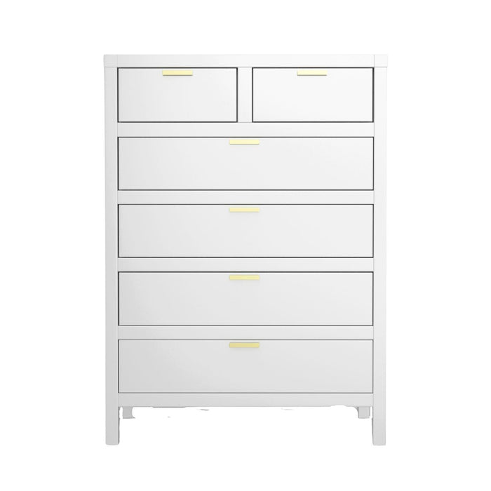 White Carmel 6-Drawer Chest - Alpine Furniture