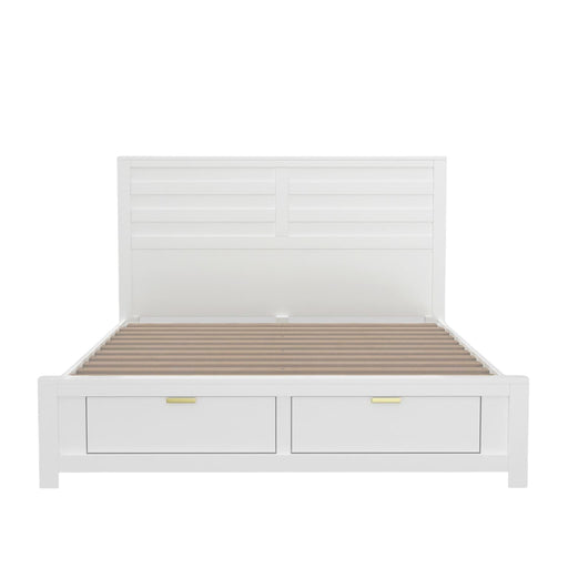 White Carmel Storage Bed - Alpine Furniture